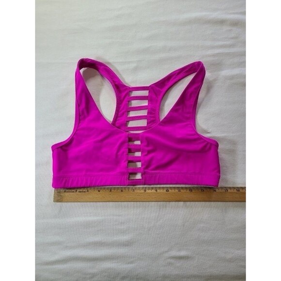 VS Pink Bright Pink Strappy Racerback Sports Bra Size S Ladder Back Style - Picture 4 of 5